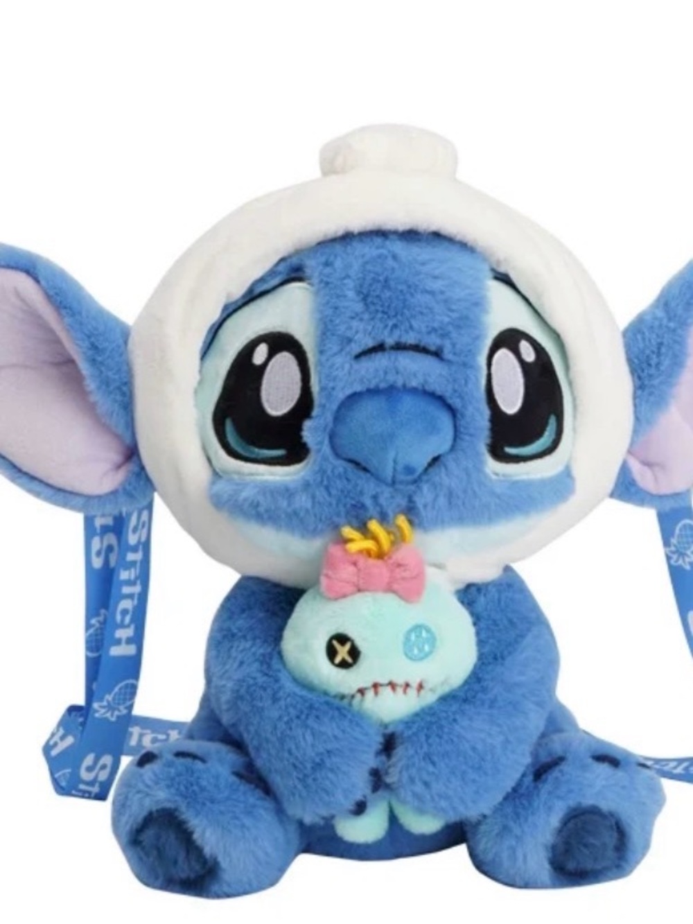 Disney Blue Stitch Plush with Mint Mini Doll Accent